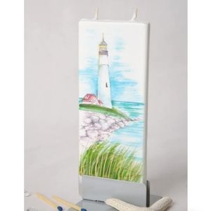 Flatyz hand crafted flat candle dripless scentless smokeless light house